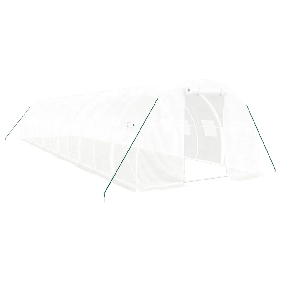 Serre avec cadre en acier blanc 36 m² 12x3x2 m - 2