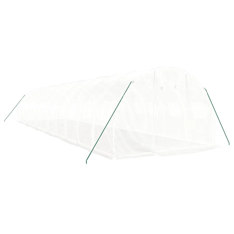 Serre avec cadre en acier blanc 36 m² 12x3x2 m - 3