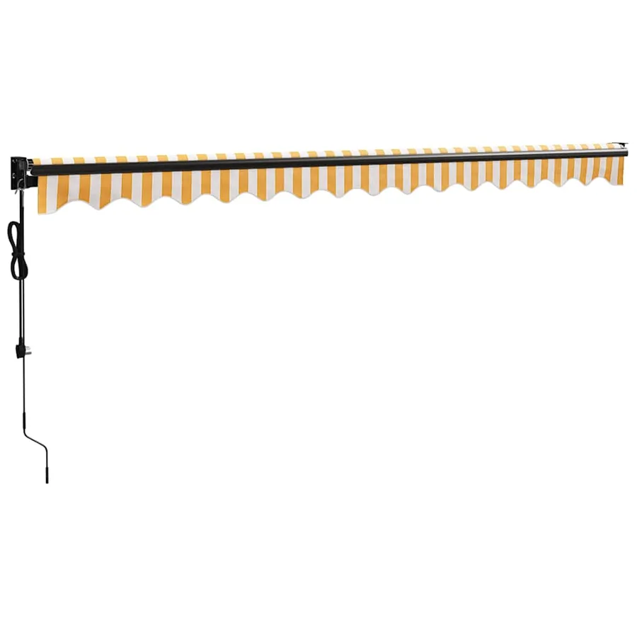 Auvent rétractable automatique jaune et blanc 4x3 m - 4
