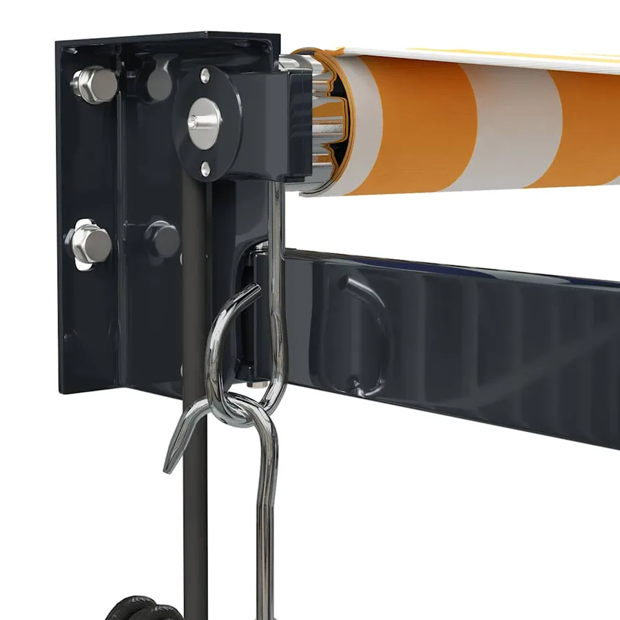 Auvent rétractable automatique jaune et blanc 4x3 m - 7