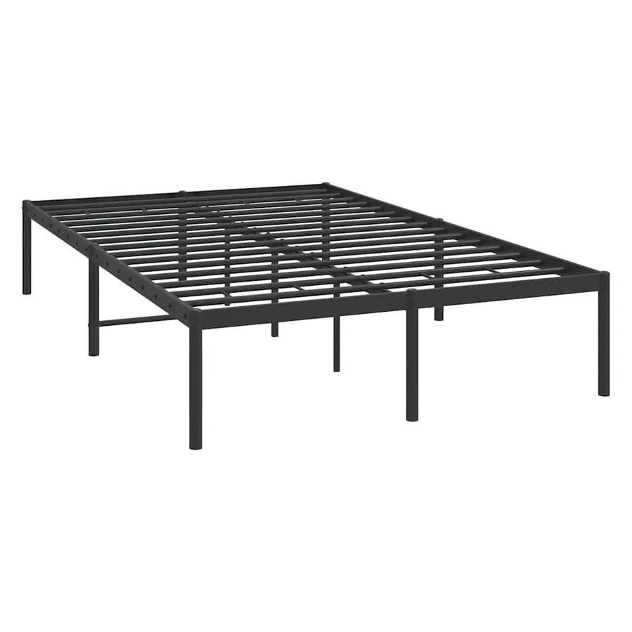 Cadre de lit métal sans matelas noir 135x190 cm - 3