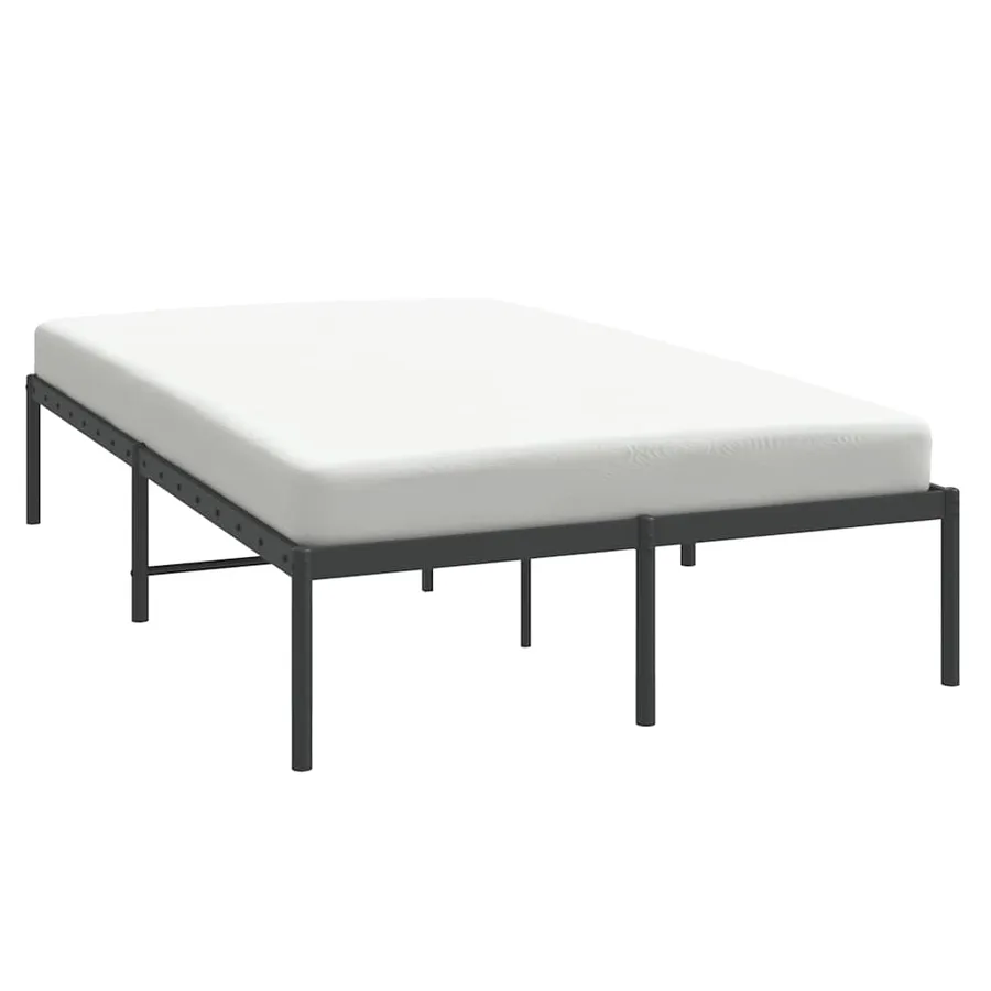 Cadre de lit métal sans matelas noir 135x190 cm - 5