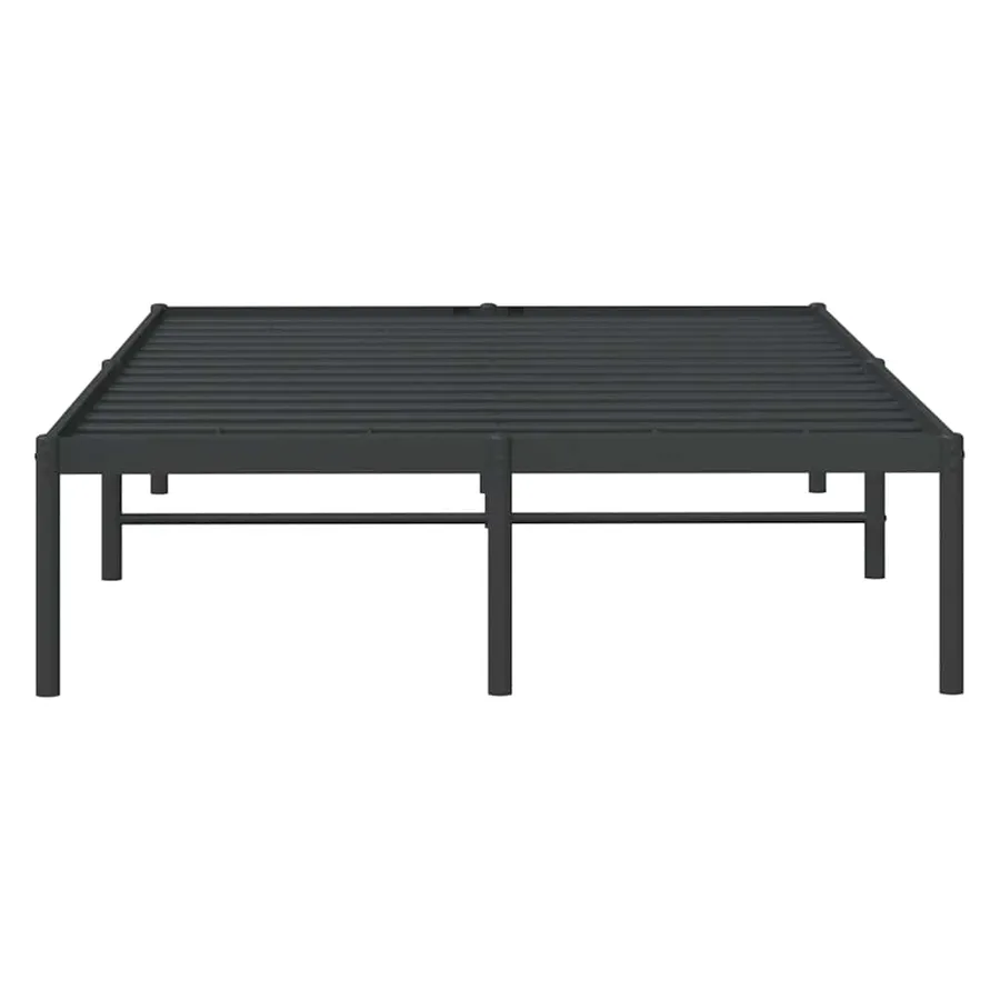 Cadre de lit métal sans matelas noir 135x190 cm - 6