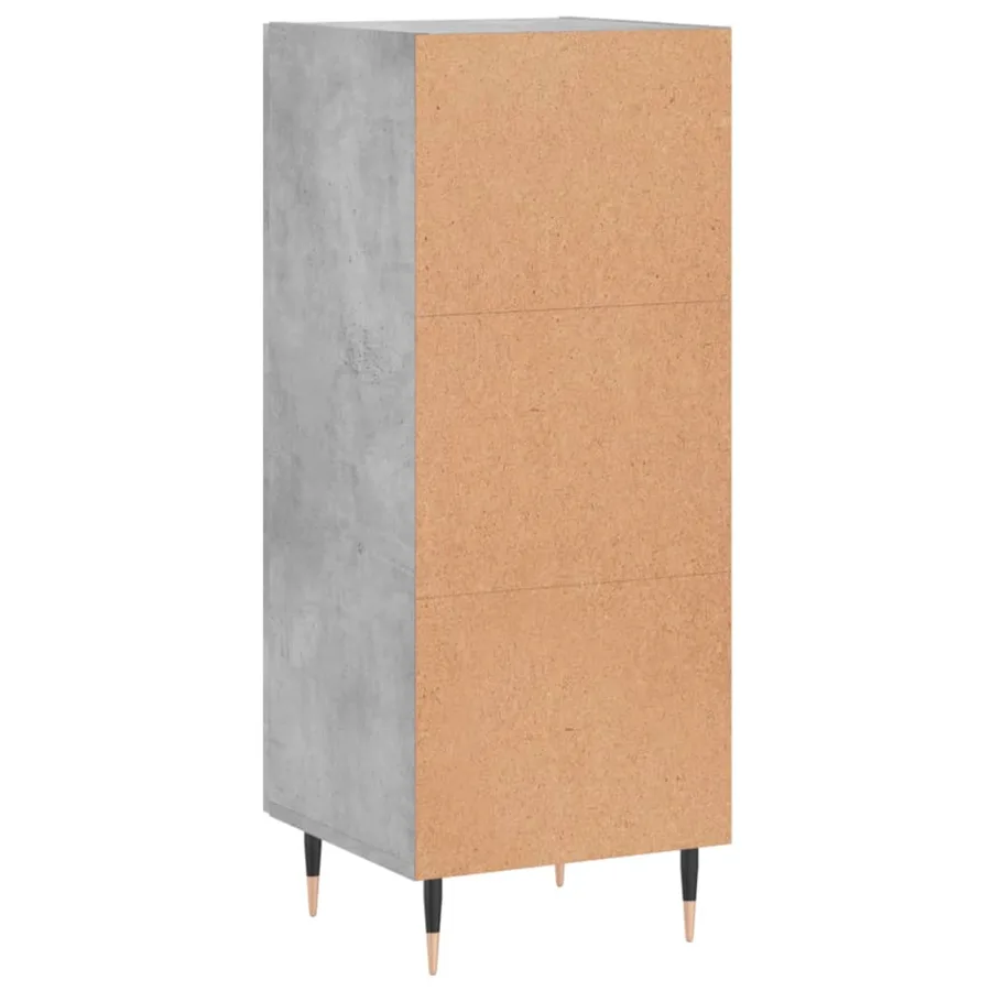Buffet Gris béton 34,5x34x90 cm Bois d'ingénierie - 8