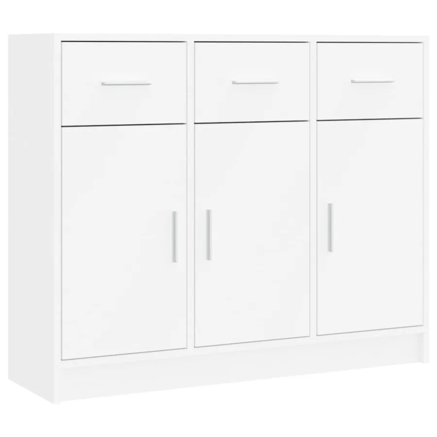 Buffet Blanc 91x28x75 cm Bois d'ingénierie - 2