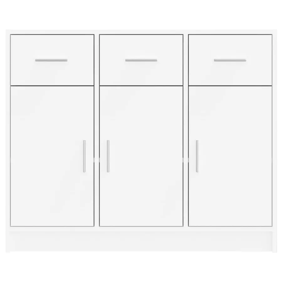 Buffet Blanc 91x28x75 cm Bois d'ingénierie - 5