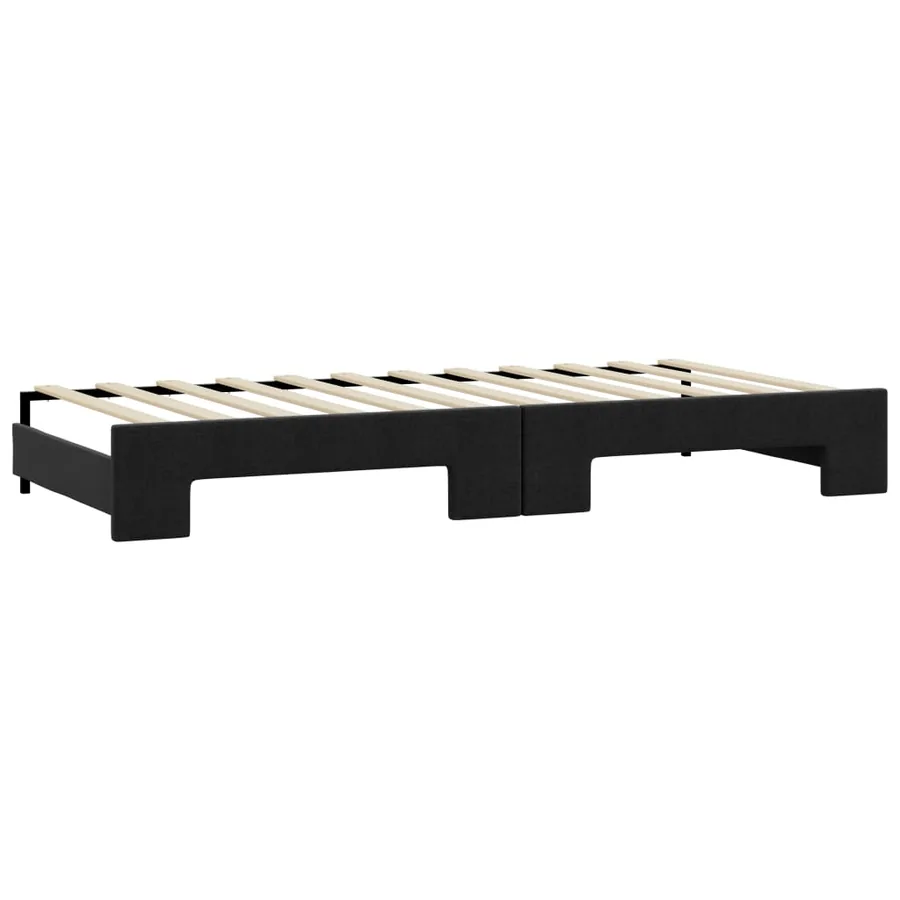 Lit de jour avec gigogne sans matelas noir 100x200 cm - 8