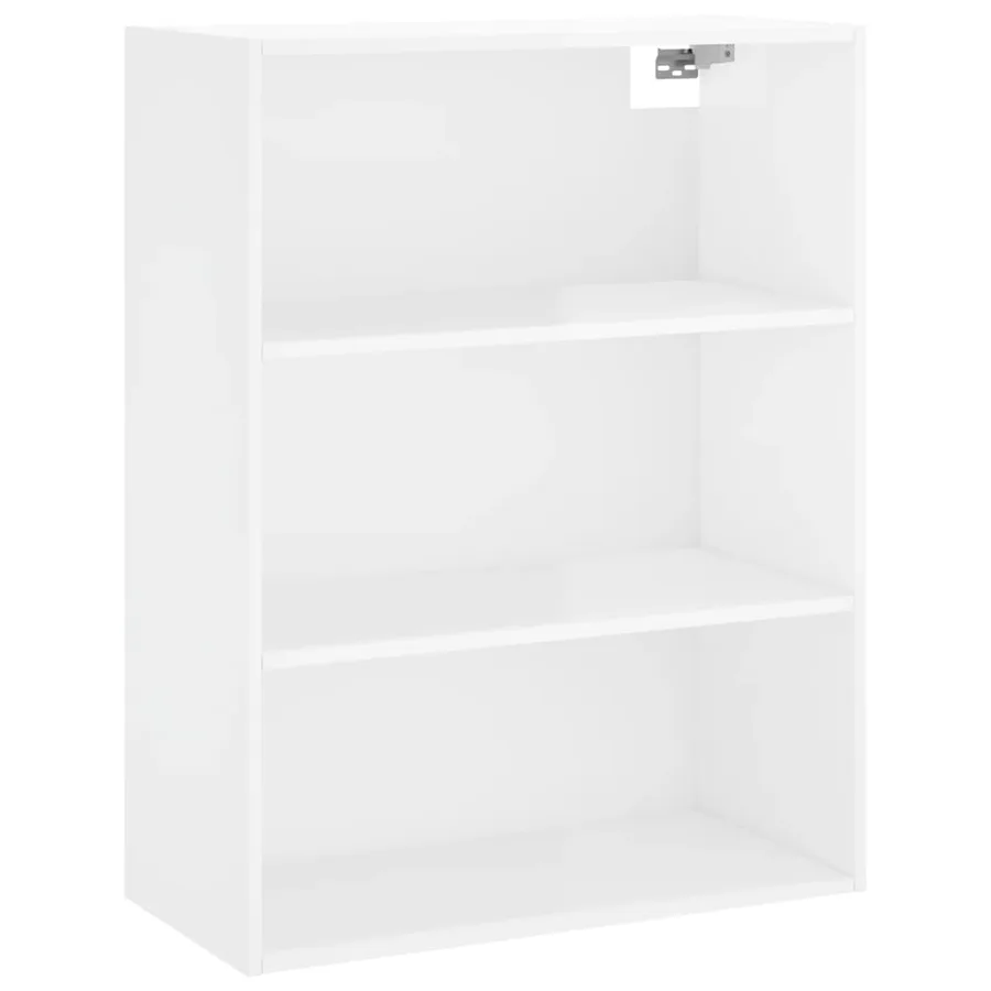Buffet haut Blanc brillant 69,5x34x180 cm Bois d'ingénierie - 5