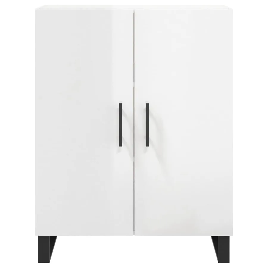 Buffet haut Blanc brillant 69,5x34x180 cm Bois d'ingénierie - 8