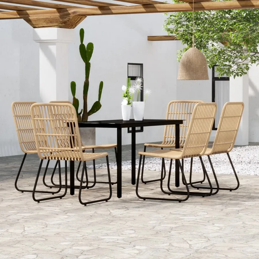 Ensemble à manger de jardin 7 pcs Chêne