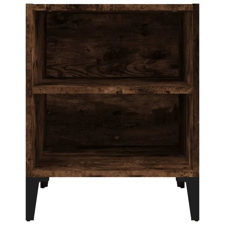 Table de chevet avec pieds en métal Chêne fumé 40x30x50 cm - 3