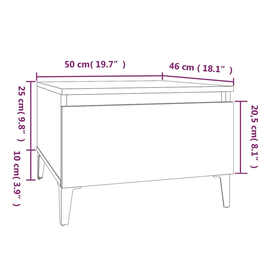 Tables d'appoint 2 pcs Noir 50x46x35 cm Bois d'ingénierie - 11