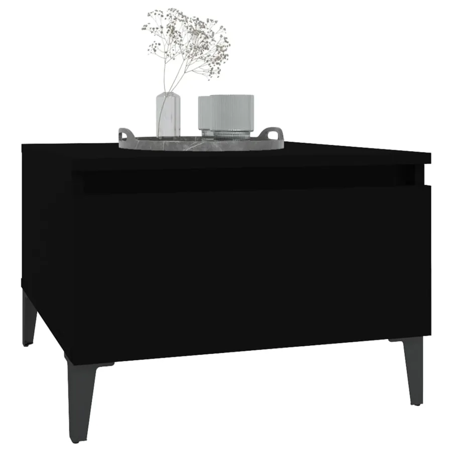 Tables d'appoint 2 pcs Noir 50x46x35 cm Bois d'ingénierie - 4