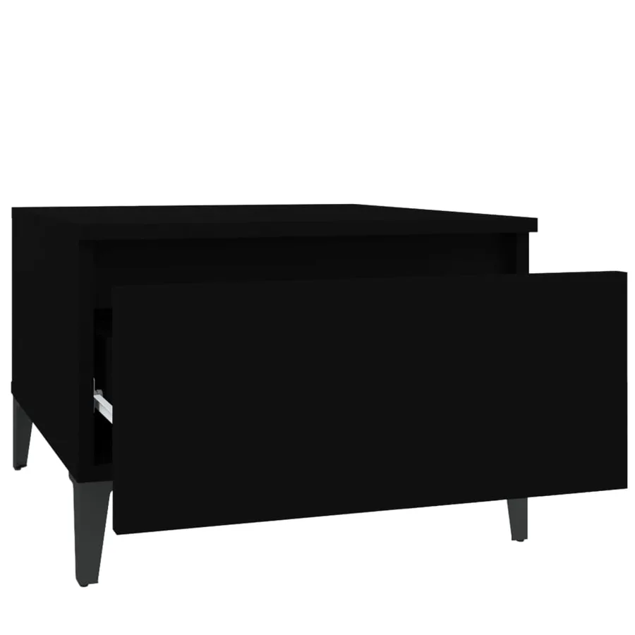 Tables d'appoint 2 pcs Noir 50x46x35 cm Bois d'ingénierie - 8