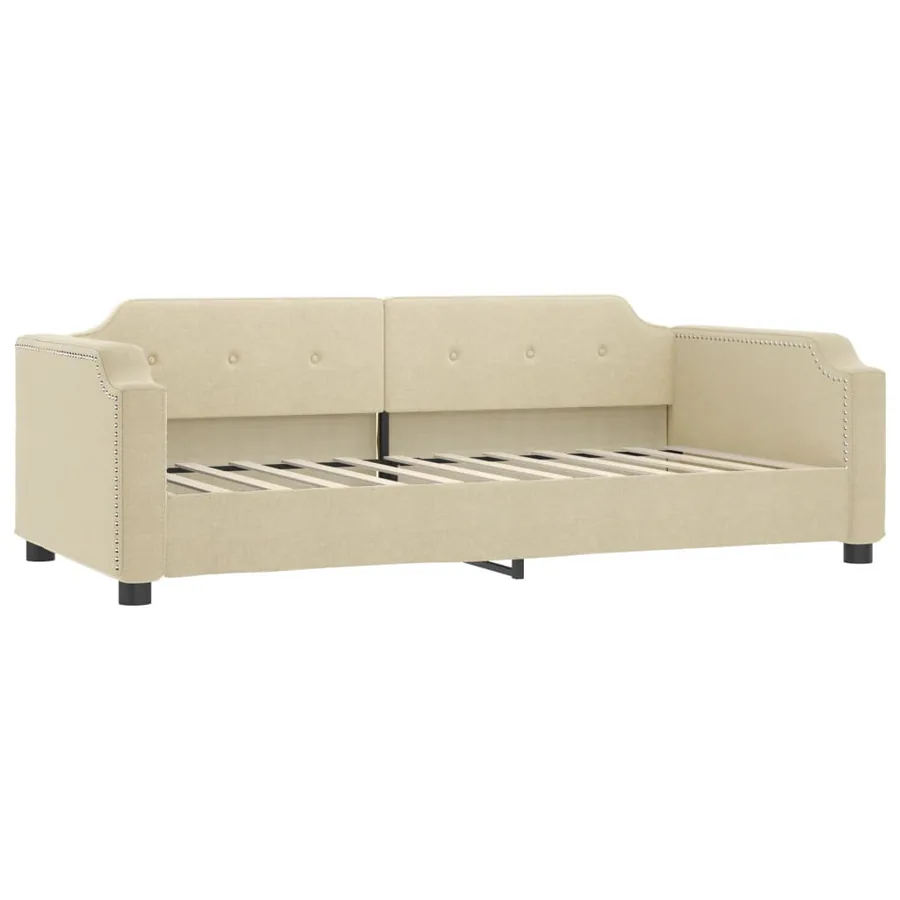 Lit de repos crème 100x200 cm tissu - 2
