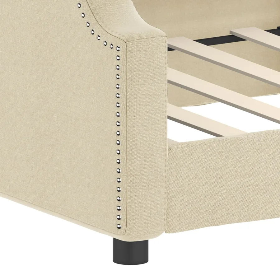 Lit de repos crème 100x200 cm tissu - 6