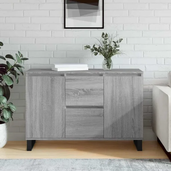 Buffet sonoma gris 101,5x35x70 cm bois d'ingénierie