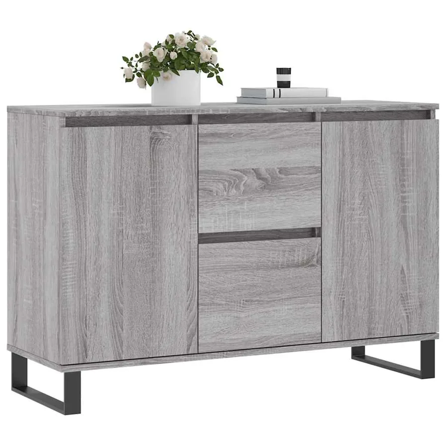 Buffet sonoma gris 101,5x35x70 cm bois d'ingénierie - 3
