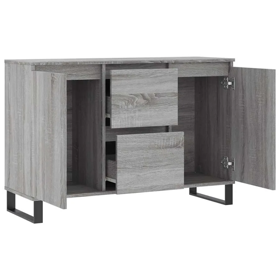 Buffet sonoma gris 101,5x35x70 cm bois d'ingénierie - 6