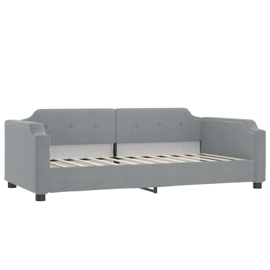 Lit de jour avec gigogne sans matelas gris clair 90x200 cm - 5