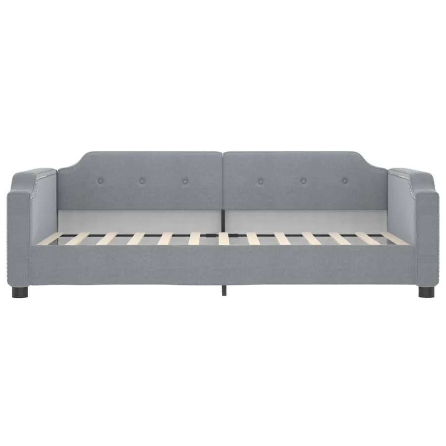 Lit de jour avec gigogne sans matelas gris clair 90x200 cm - 6