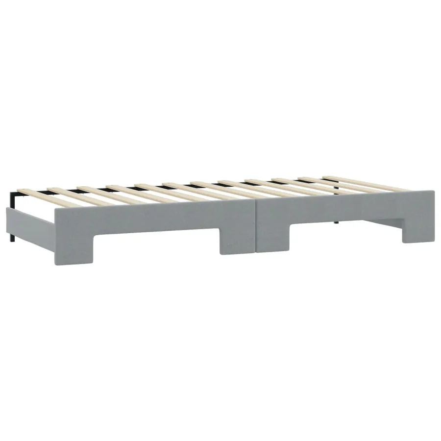 Lit de jour avec gigogne sans matelas gris clair 90x200 cm - 8