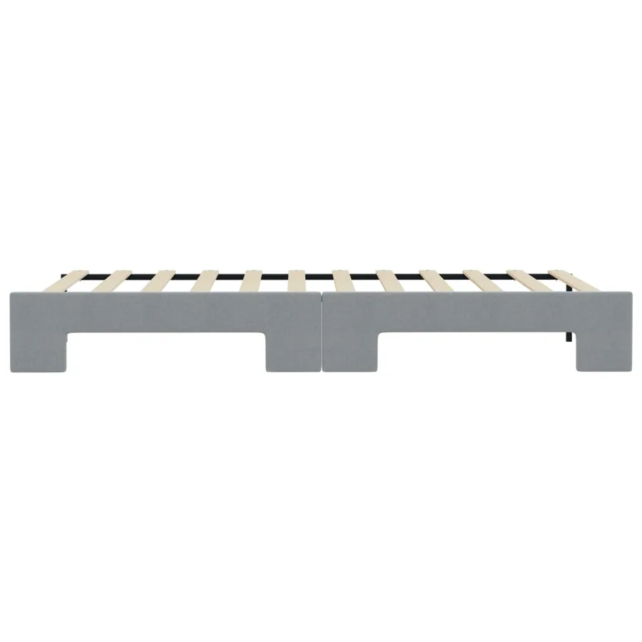 Lit de jour avec gigogne sans matelas gris clair 90x200 cm - 9