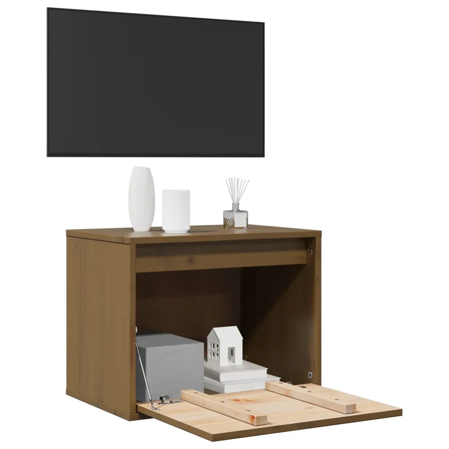 Armoire murale Marron miel 45x30x35 cm Bois de pin massif - 3