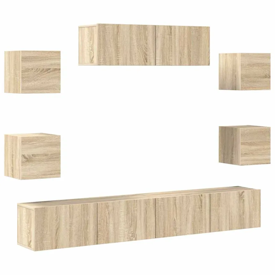 Ensemble de meubles TV 7 pcs Chêne sonoma Bois d'ingénierie - 2