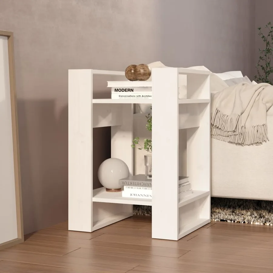 Bibliothèque/Séparateur de pièce Blanc 41x35x57 cm Pin massif - 6