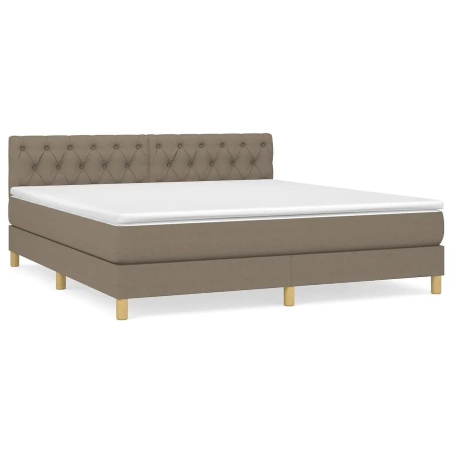 Sommier à lattes de lit avec matelas Taupe 160x200 cm Tissu - 2
