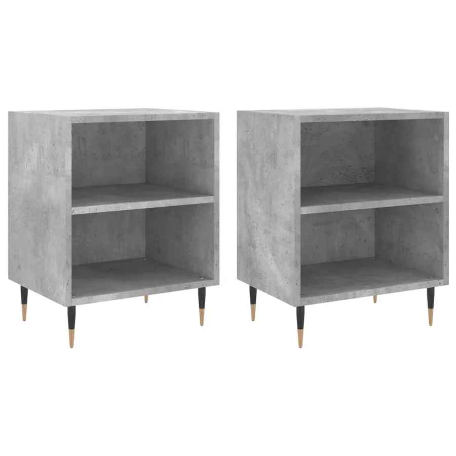 Tables de chevet 2 pcs gris béton 40x30x50 cm bois d'ingénierie - 2