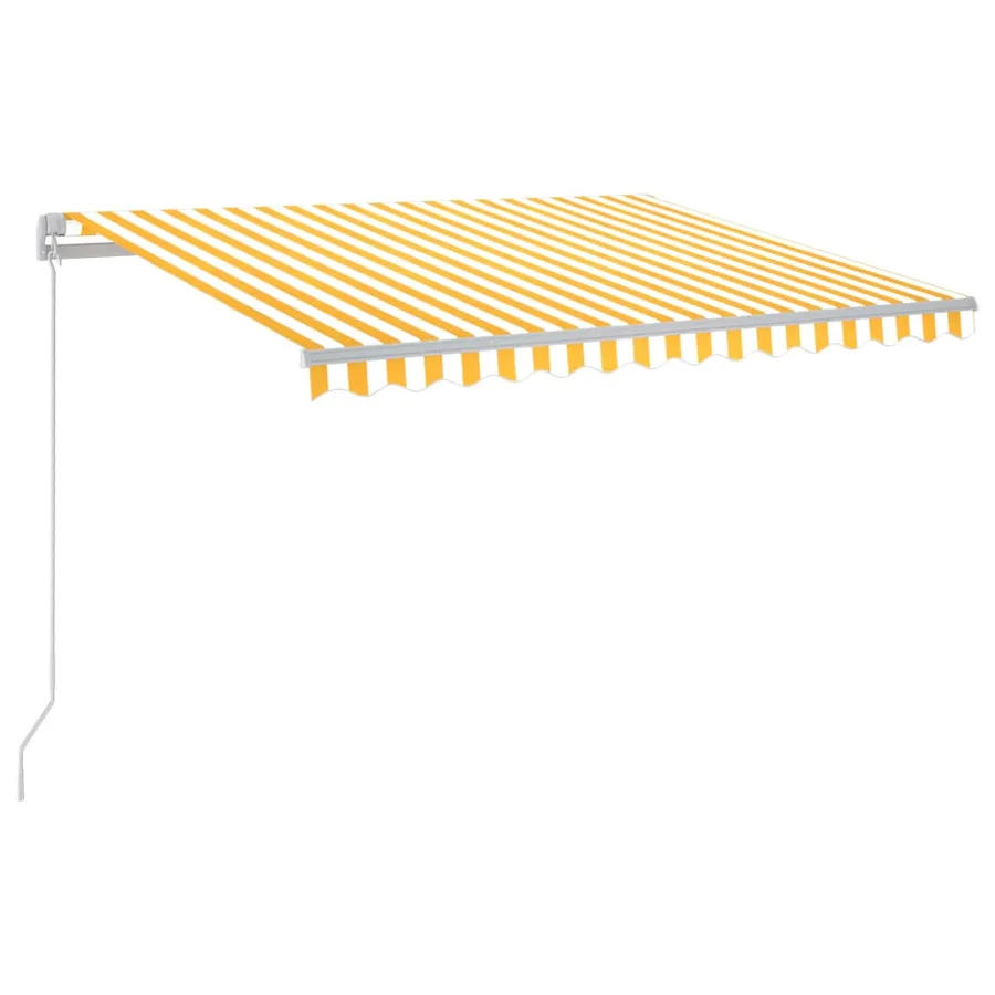 Auvent manuel rétractable avec LED 300x250 cm Jaune et blanc - 2