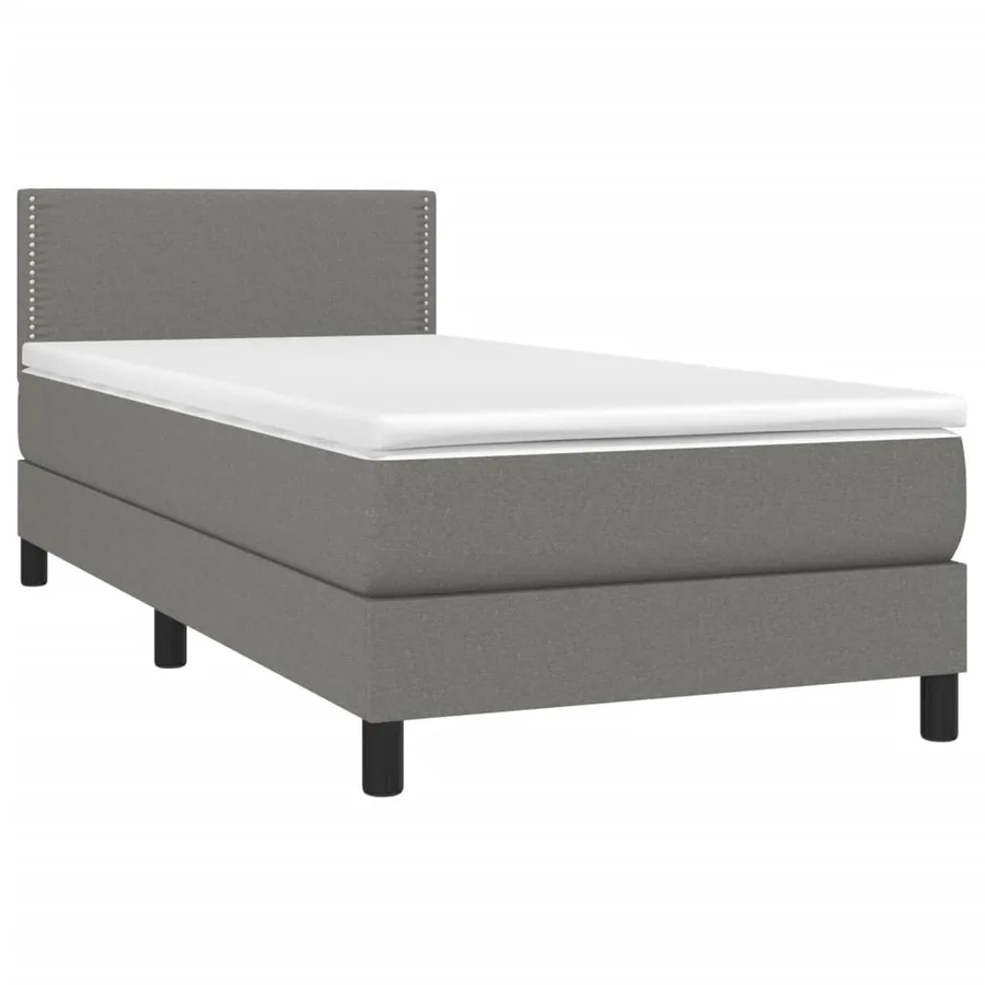 Sommier à lattes de lit et matelas et LED Gris foncé 100x200 cm - 3