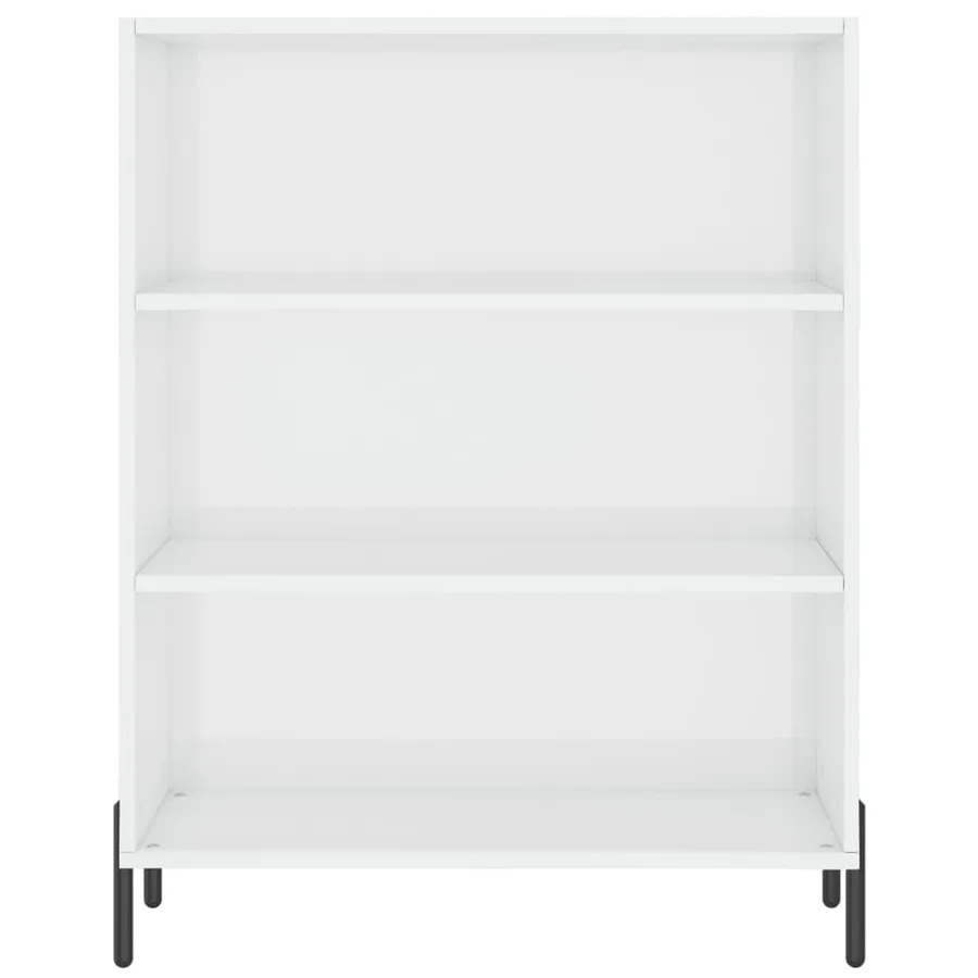 Buffet blanc brillant 69,5x32,5x180 cm bois d'ingénierie - 5
