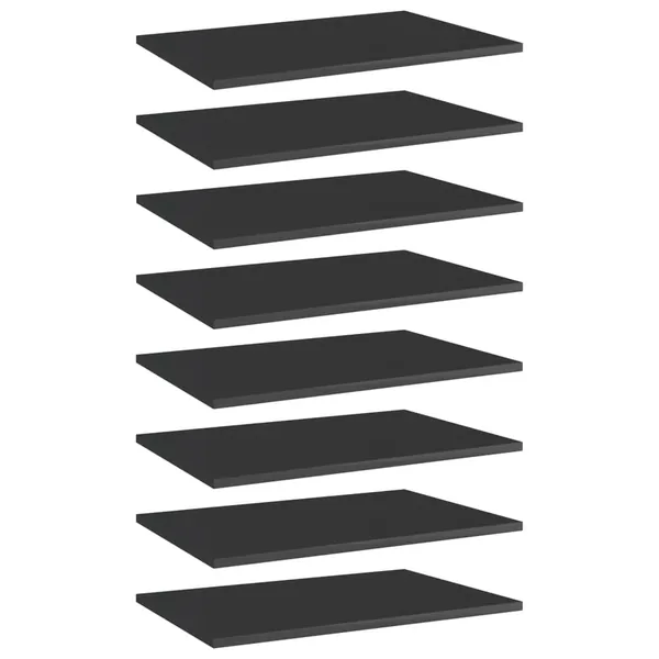 Panneaux bibliothèque 8 pcs Noir brillant 60x40x1,5cm Aggloméré
