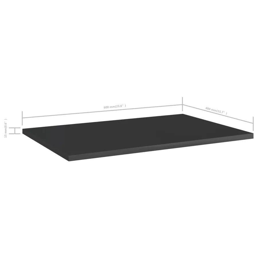 Panneaux bibliothèque 8 pcs Noir brillant 60x40x1,5cm Aggloméré - 5