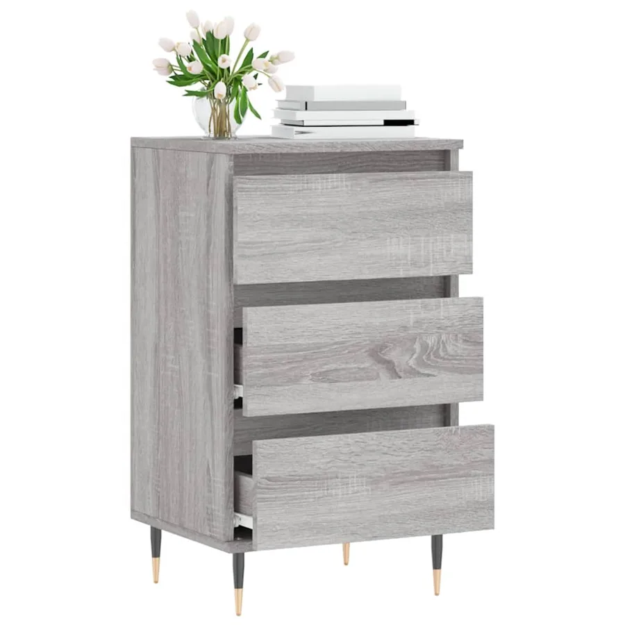 Buffet sonoma gris 40x35x70 cm bois d'ingénierie - 4