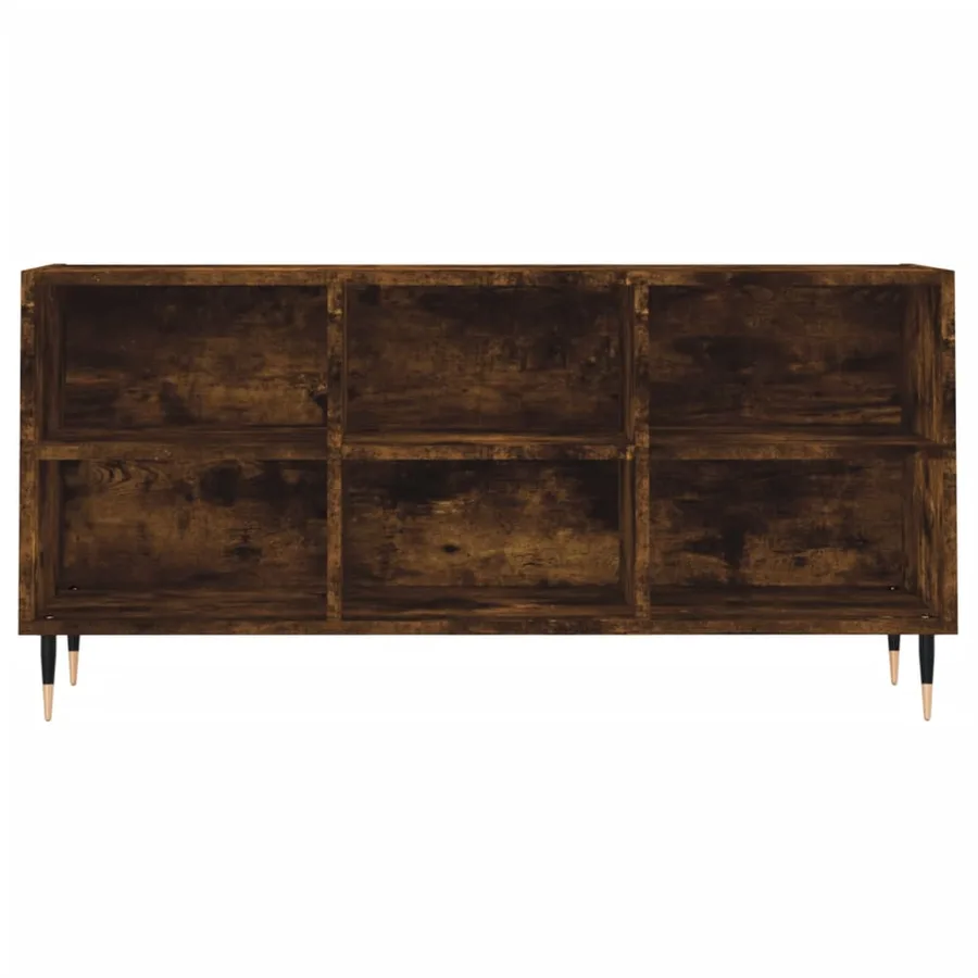 Meuble TV chêne fumé 103,5x30x50 cm bois d'ingénierie - 4