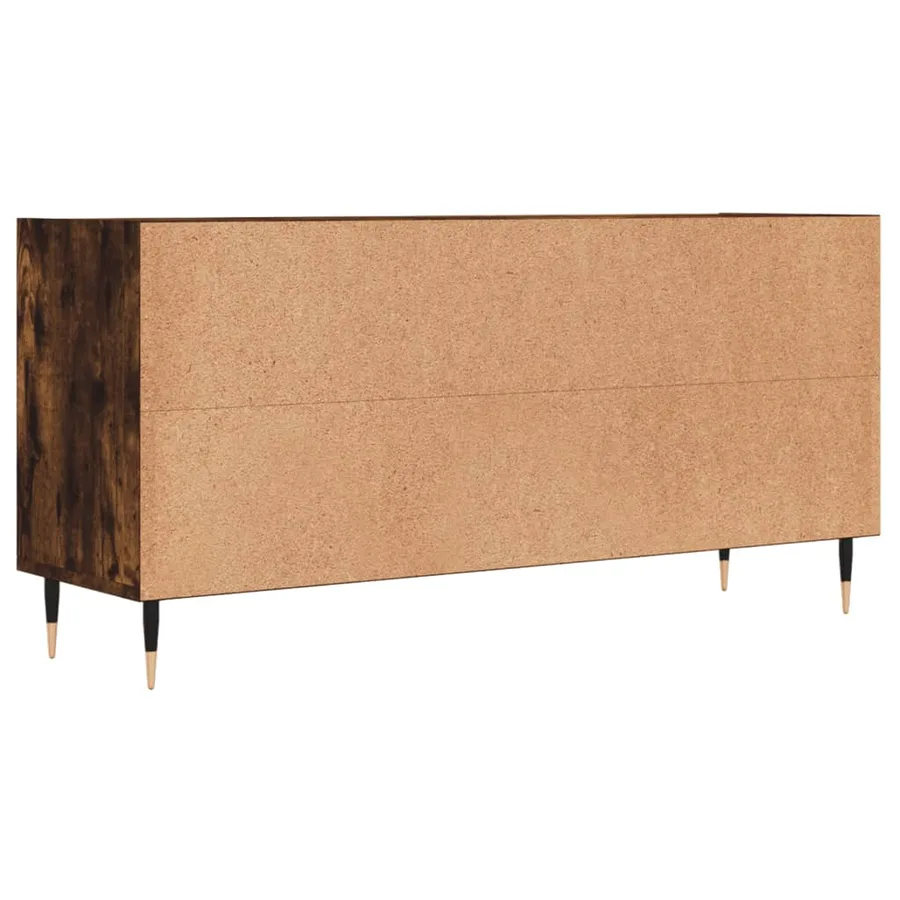 Meuble TV chêne fumé 103,5x30x50 cm bois d'ingénierie - 6