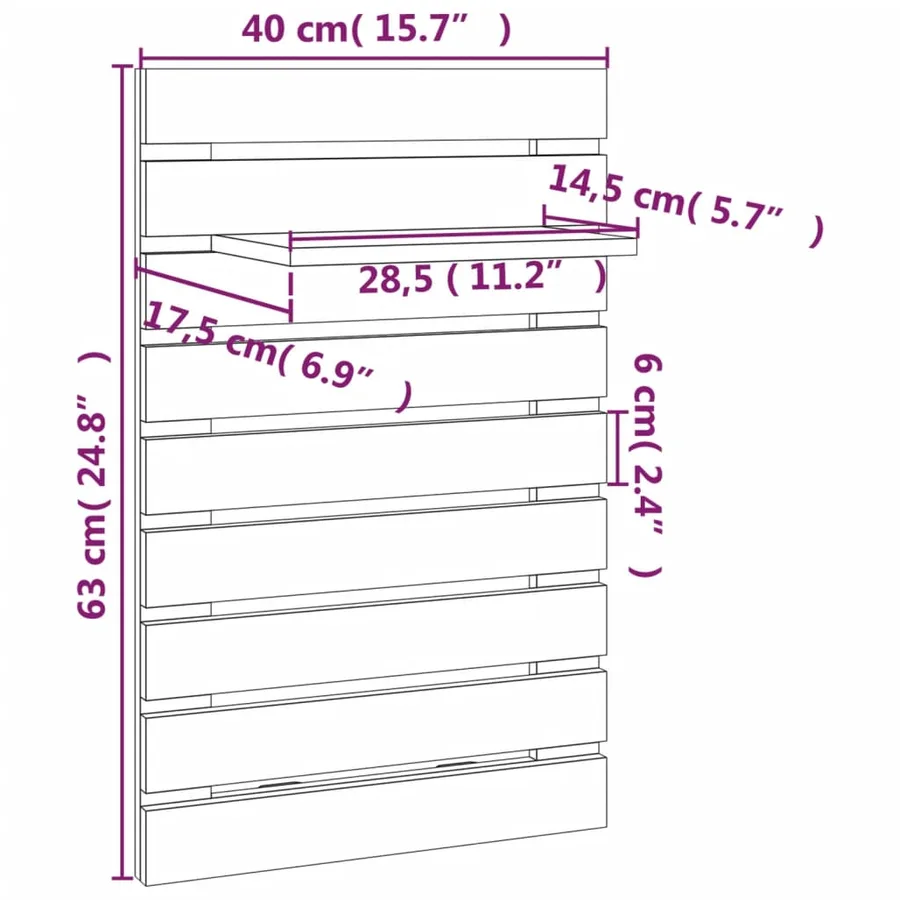 Étagères de chevet murales 2 pcs Blanc Bois de pin massif - 10