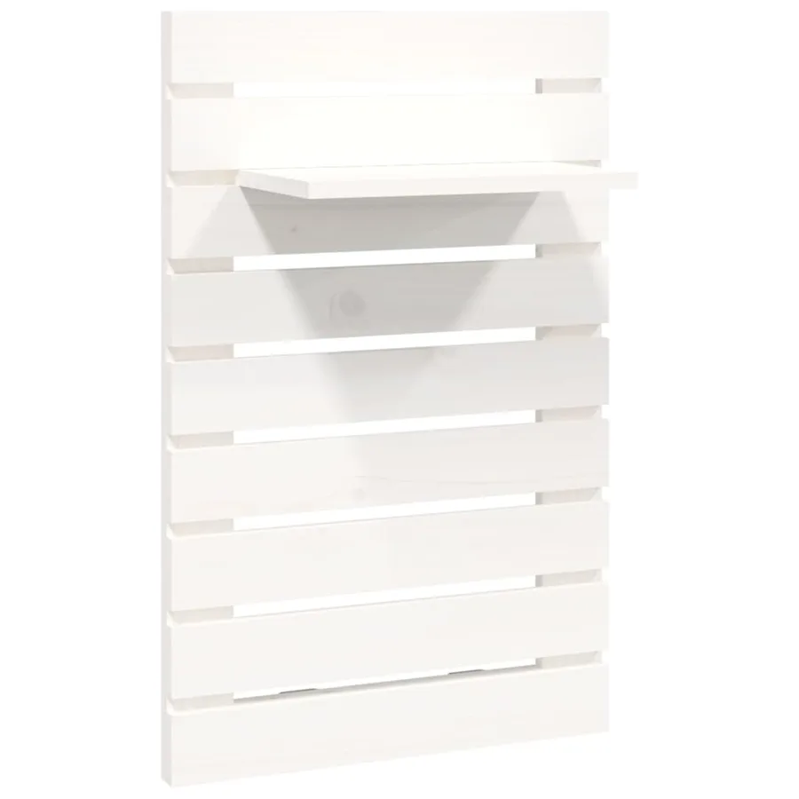 Étagères de chevet murales 2 pcs Blanc Bois de pin massif - 5
