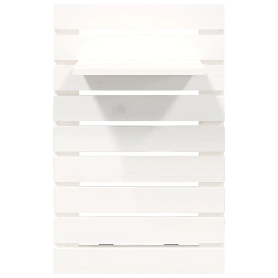 Étagères de chevet murales 2 pcs Blanc Bois de pin massif - 6