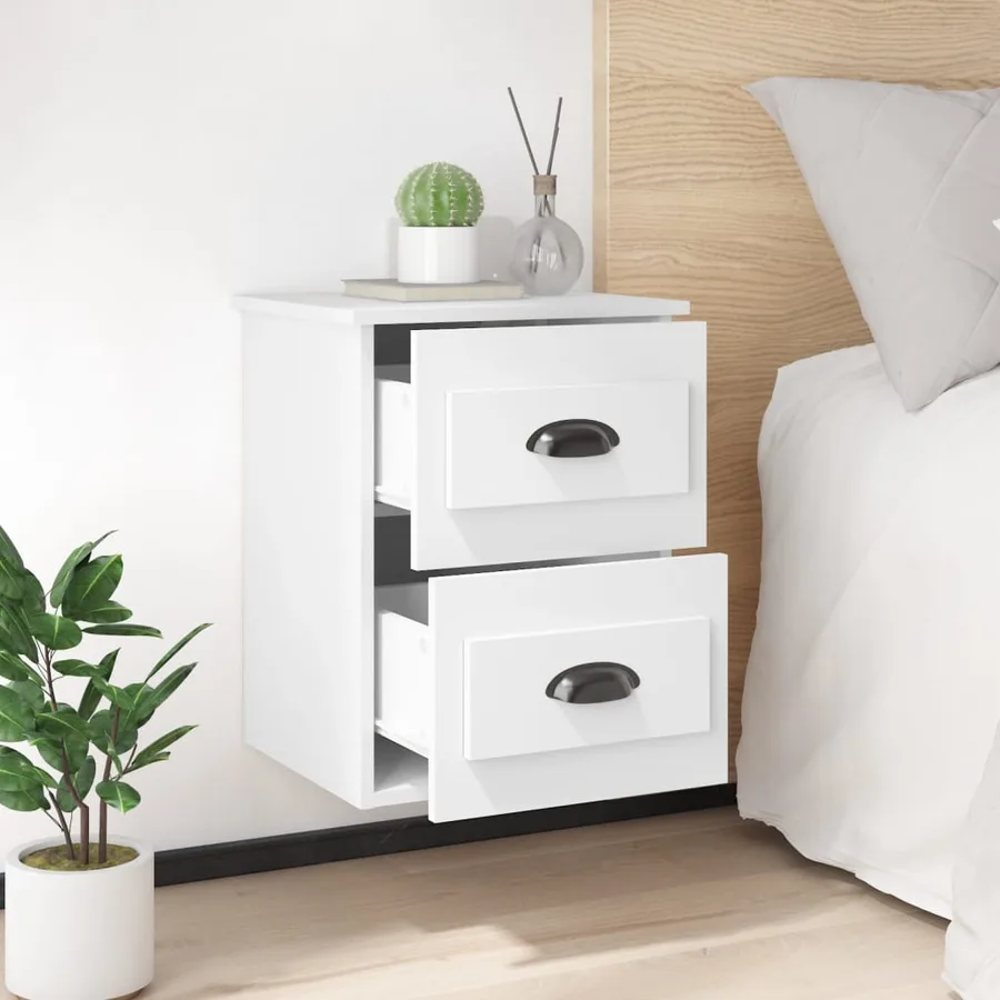 Table de chevet murale blanc 41,5x36x53 cm - 3
