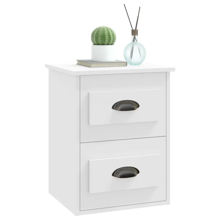 Table de chevet murale blanc 41,5x36x53 cm - 4