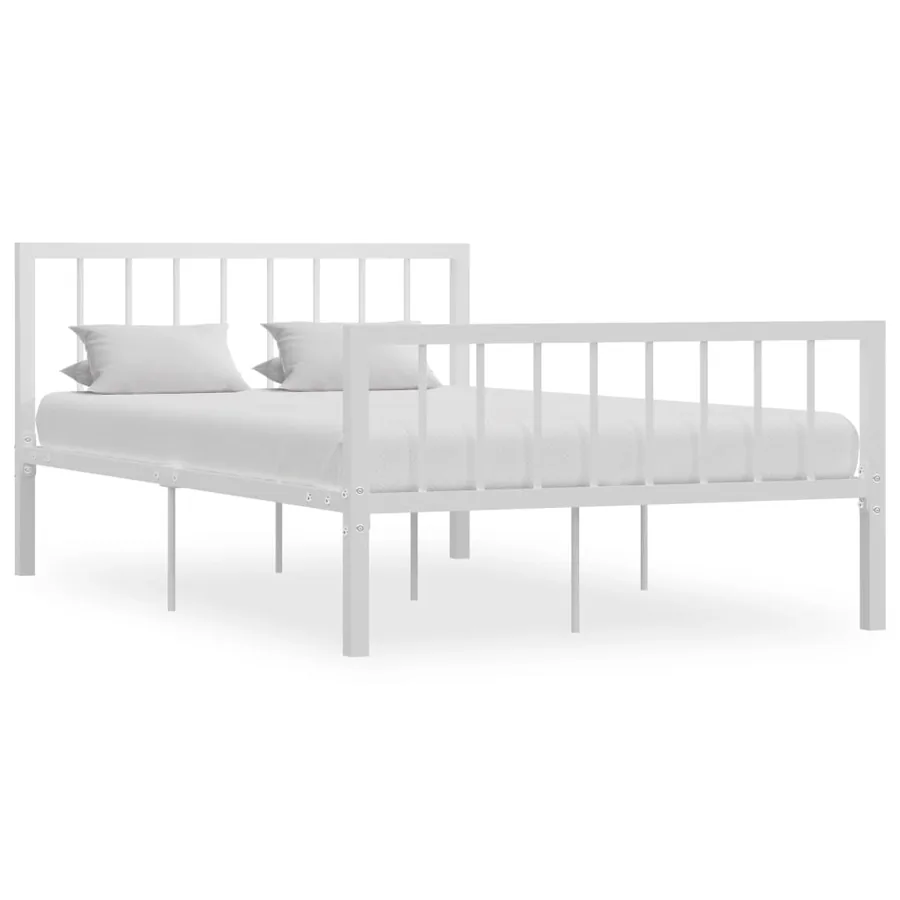 Cadre de lit sans matelas blanc métal 120x200 cm