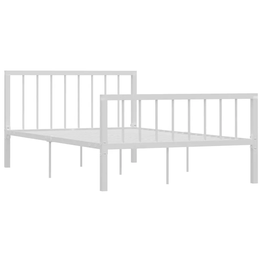 Cadre de lit sans matelas blanc métal 120x200 cm - 2