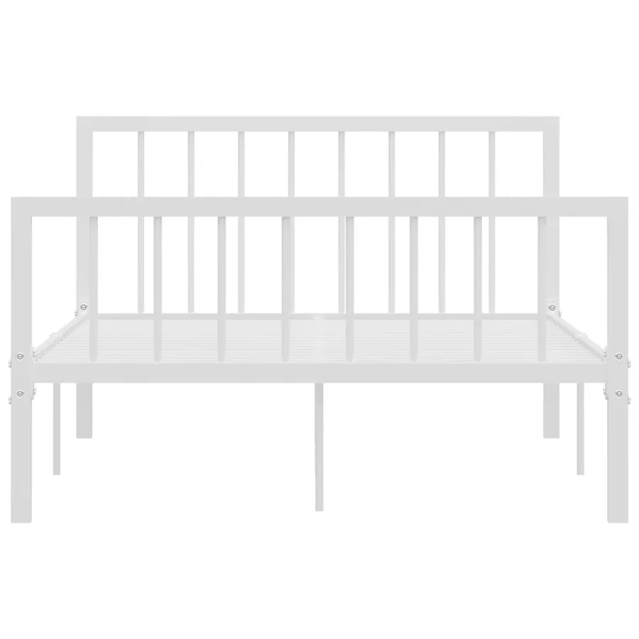 Cadre de lit sans matelas blanc métal 120x200 cm - 3