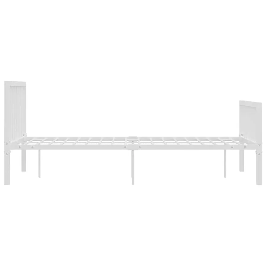 Cadre de lit sans matelas blanc métal 120x200 cm - 4