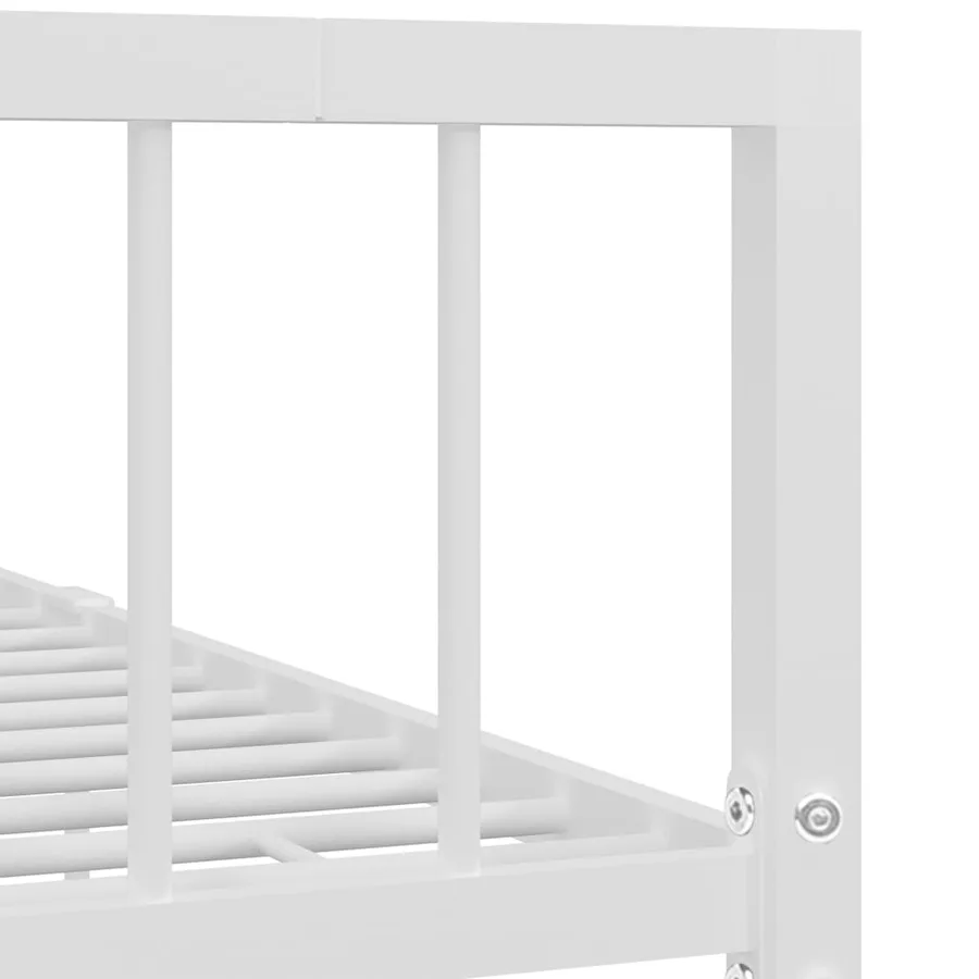 Cadre de lit sans matelas blanc métal 120x200 cm - 5